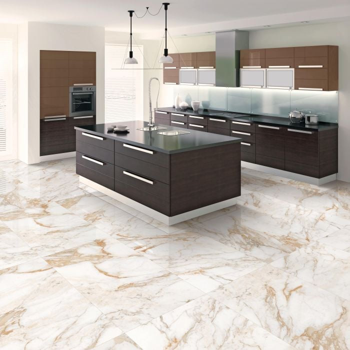 Island Gold Marble Effect 60x120 White Polished