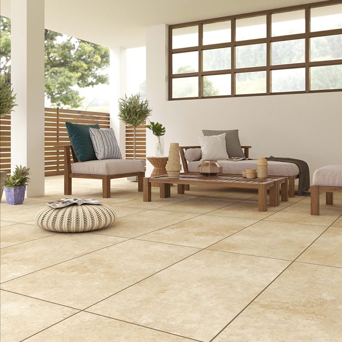 Travertine Paver 60x120x2 Beige Matt R11