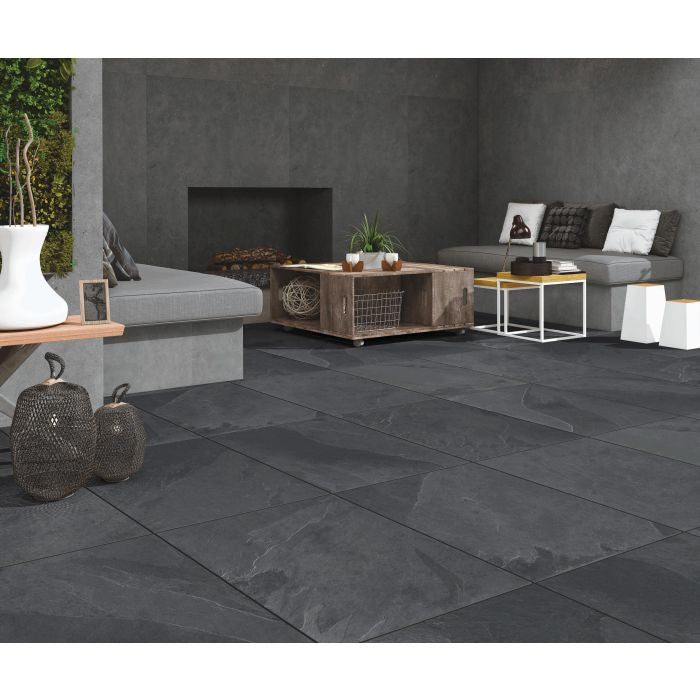 Rio Slate Effect 60x90x2 Black Matt R11