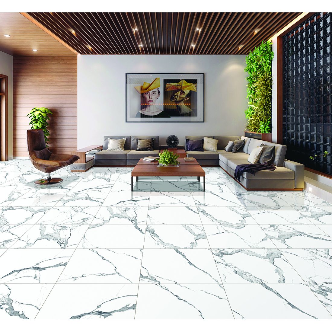Citadel 60×60 Grey Matt Carving