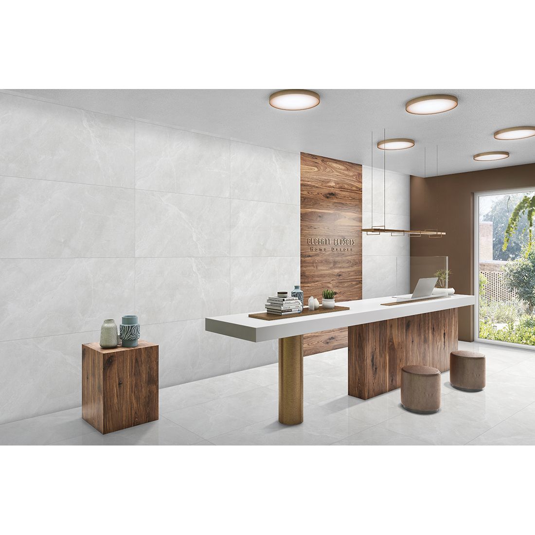 Delphine 60×120 Bianco Semi Polished Carving