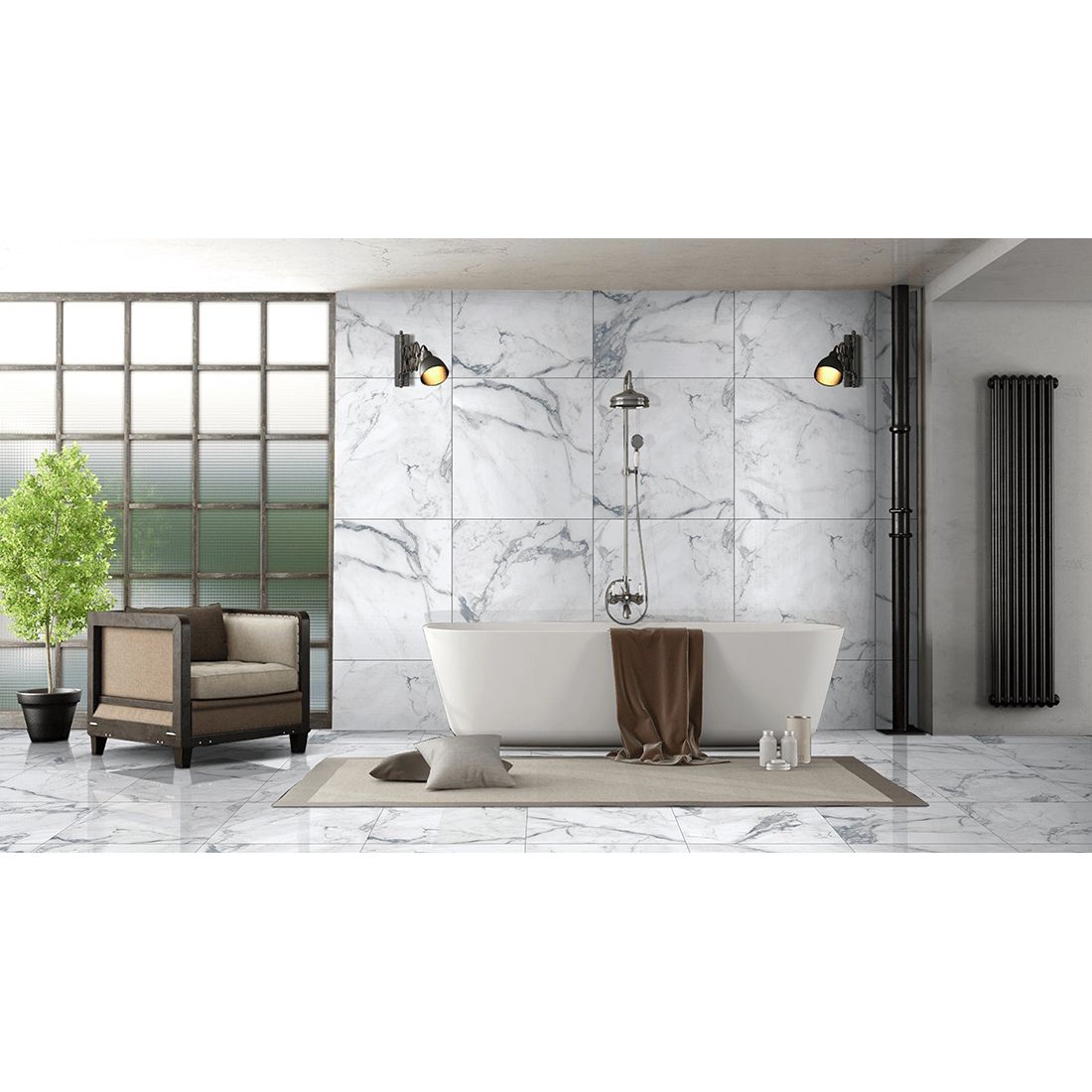 Otranto 60×60 Blue Matt Carving